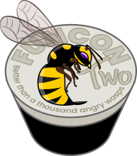 Funcon logo variant with a wasp hovering over a pint of stout