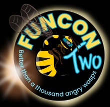 Funcon logo with wasp in front of the eclipsing sun